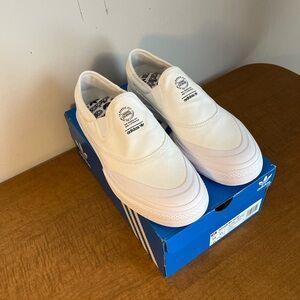 Adidas Men's White Nizza Slip-On Shoes